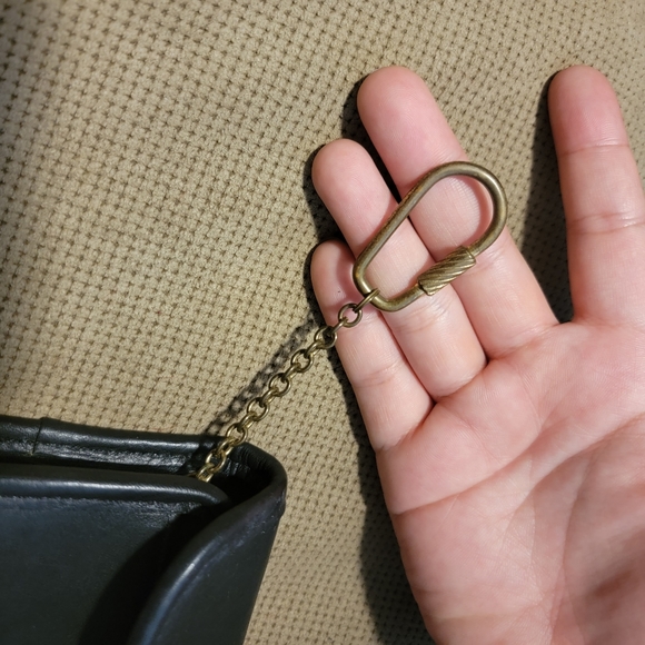 Coach Vintage Keychain multi-purpose wallet card case black leather - Picture 7 of 11